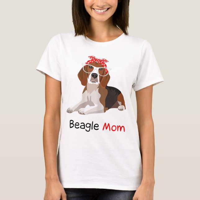 Camiseta Beagle Mãe Cachorro Bandana Pet Lover Gift WoBeagl (Frente)