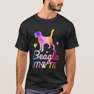 Camiseta Beagle Mãe Cachorro Colorido de Aquarela
