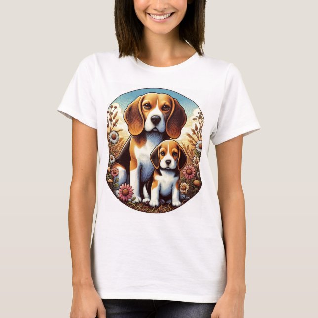 Camiseta Beagle Mãe e Pup 5000 2X (Frente)
