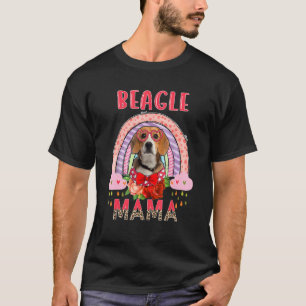Camiseta Beagle Mama Cute Rainbow Rainbow Rainy Dog Flores