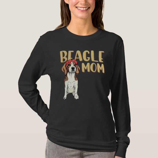 Camiseta Beagle Mamãe Bonita Feiras De Cachorro Para Mulher (Frente)