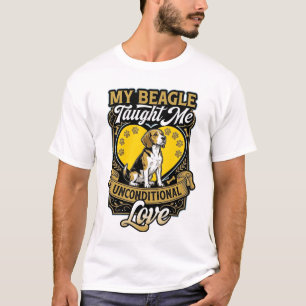 Camiseta Beagle Me Ensina o Amor Incondicional Coração e Pa