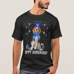 Camiseta Beagle Menorah Feliz Natal Hanukkah Judeu