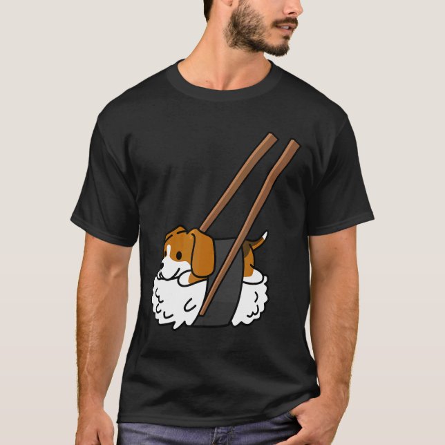 Camiseta Beagle Nigiri Sushi Dog (Frente)