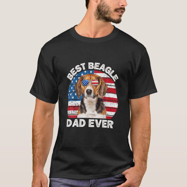 Camiseta Beagle Pai Americano Flag Cute Beagle Dog Lovers P (Frente)