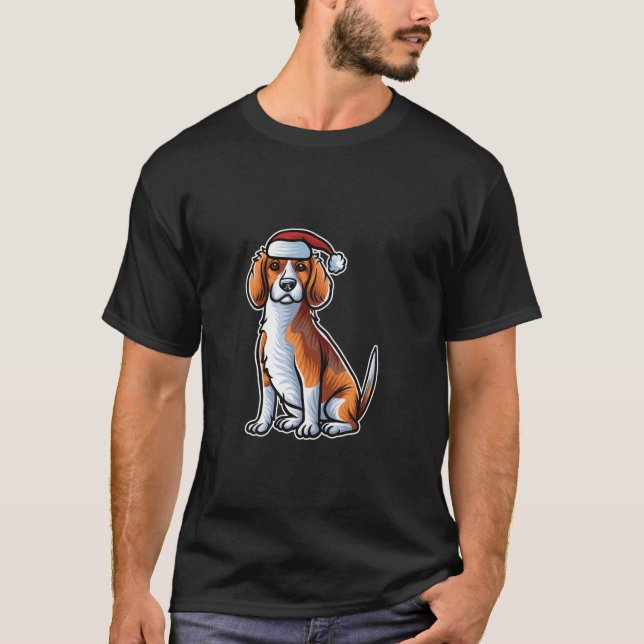 Camiseta Beagle Papai Noel Que Feliz Cão De Natal X Mas D (Frente)
