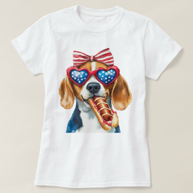 Camiseta Beagle Patriótico (Frente do Design)