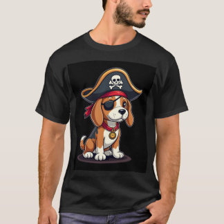 Camiseta Beagle Pirate Costume Jolly Roger Flag Skull Cross