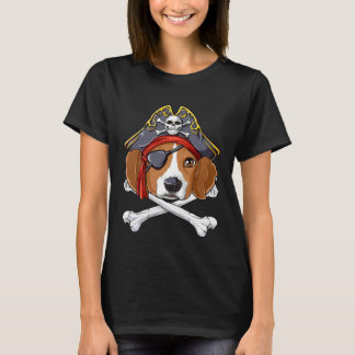 Camiseta Beagle Pirate Costume Jolly Roger Flag Skull Cross