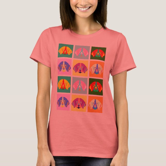 Camiseta Beagle Pop Art (Frente)