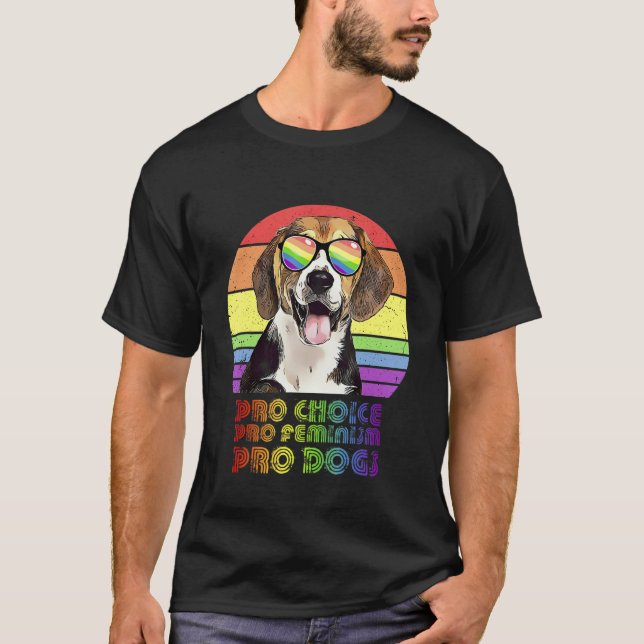 Camiseta Beagle Pro Choice Pro Feminismo Pro Cães Lgbtq Fem (Frente)