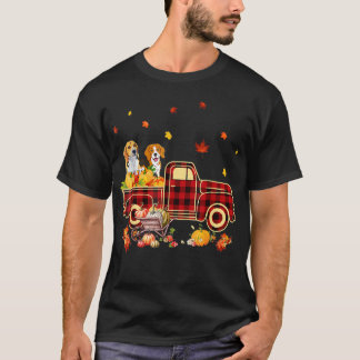 Camiseta Beagle Pumpkin Caminhão Queda Folha de Folha de Aç