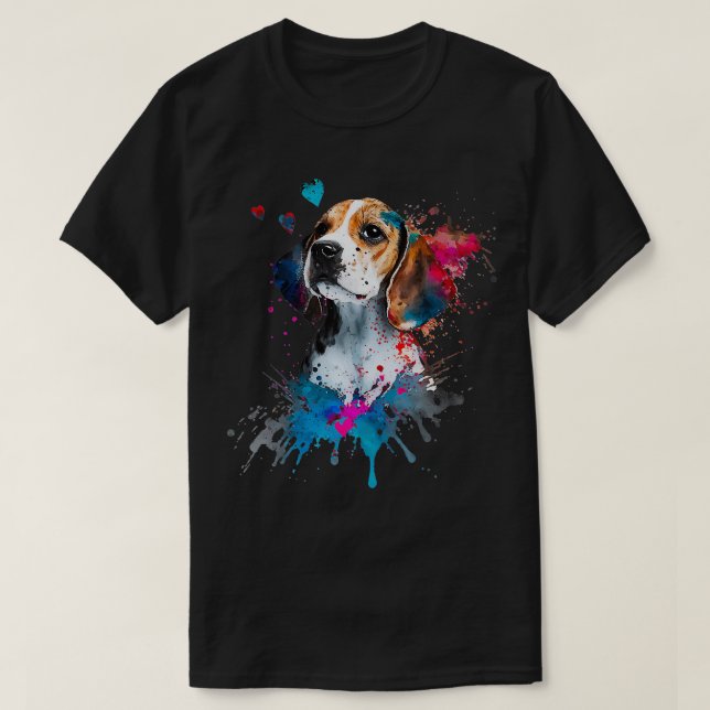 Camiseta Beagle Puppy Lover Bonito Dia de os namorados Amor (Frente do Design)