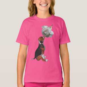 Camiseta Beagle Puppy White Rose Cachorro