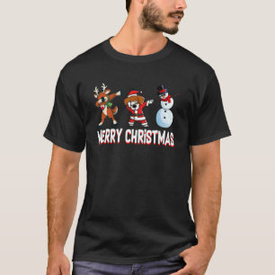 Camiseta Beagle Reindeer Snowman Feliz Natal Amável