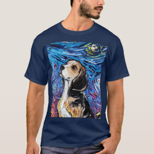 Camiseta Beagle Retrato Starry Night Dog Cute Animal Art b