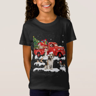 Camiseta Beagle Riding Red Truck Feliz Natal X mas Feio