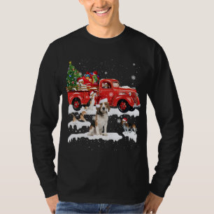 Camiseta Beagle Riding Red Truck Feliz Natal X mas Feio