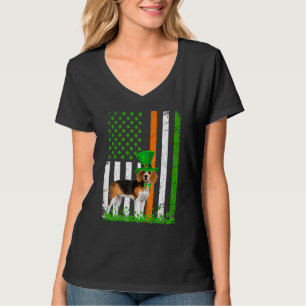 Camiseta Beagle Saint Patrick's Day Dogs Lover American Fla
