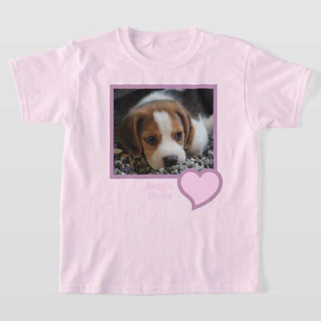 Camiseta Beagle Sister Text Pet Dog Family Foto (Postura )