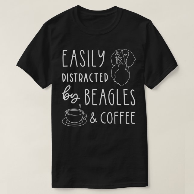 Camiseta Beagle T shirt, Beagle Lover, Beagles e Café (Frente do Design)