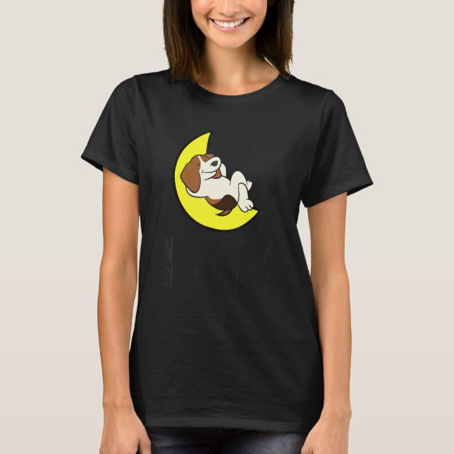 Camiseta Beagle Tired Nap All Day Sleep All Night Cute Beag (Frente)
