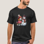Camiseta Beagle Ugly Christmas Sweater Snowman<br><div class="desc">Um adorável beagle no seu suéter festivo de Natal Feio que se posava perto de um bonitinho bonitinho. Perfeito para amantes de cães e fãs de Natal!</div>