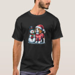 Camiseta Beagle Ugly Christmas Sweater Snowman<br><div class="desc">Um adorável beagle no seu suéter festivo de Natal Feio que se posava perto de um bonitinho bonitinho. Perfeito para amantes de cães e fãs de Natal!</div>