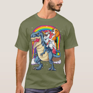 Camiseta Beagle Unicorn Andando Dinossauro T rex Girls Cria