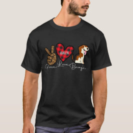 Camiseta Beagle Xadrez Paz Amor Cachorro Fofo