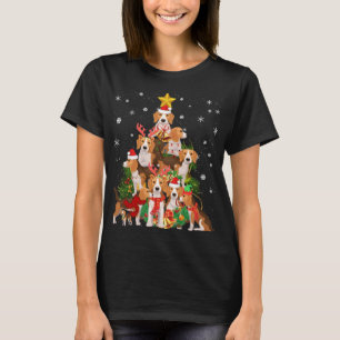 Camiseta Beagles Árvore de Natal Luz Engraçada Cachorro Pre