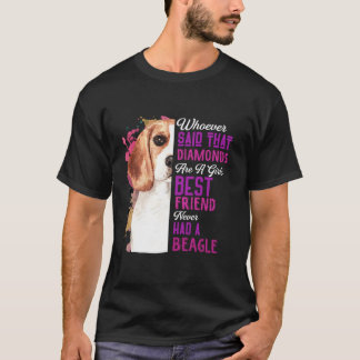 Camiseta Beagles São Uma Menina, A Melhor Amiga Engraçada C