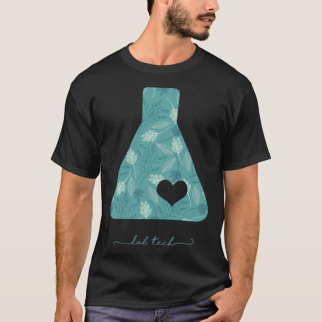 Camiseta Beaker with heart medical lab tech love lab week (Frente)