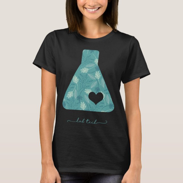Camiseta Beaker with heart medical lab tech love lab week (Frente)