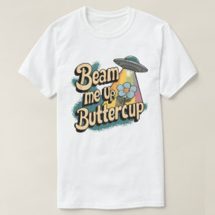 Camiseta Beam-Me Para Cima - Design Sci-Fi Retro-Fi Diverti