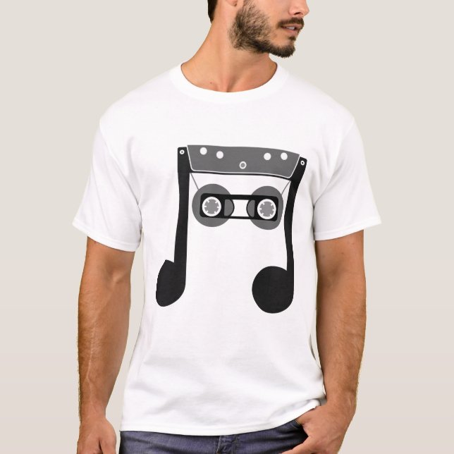 Camiseta Beam Notes Beamed Oitava Cassete Música Clássica (Frente)