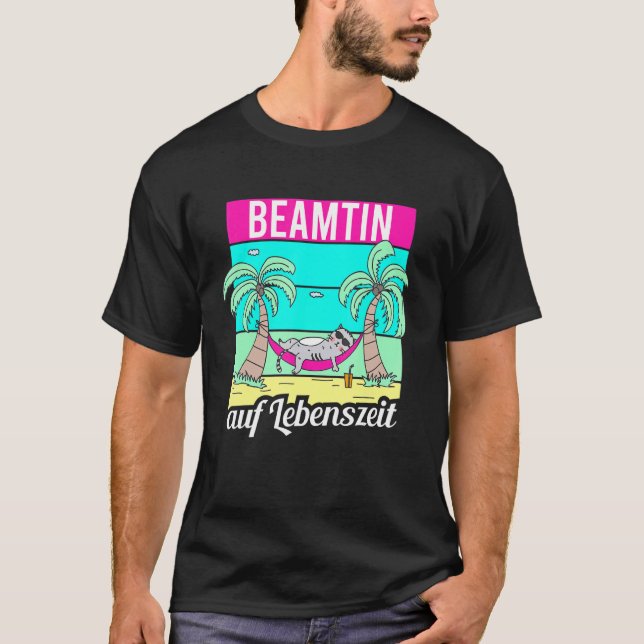 Camiseta Beamtin Auf Lebenszeit Cat Hammock Beamtin 4 Life (Frente)