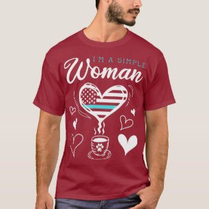 Camiseta Bean De Café De Raça Cachorra Im Uma Simples Mulhe