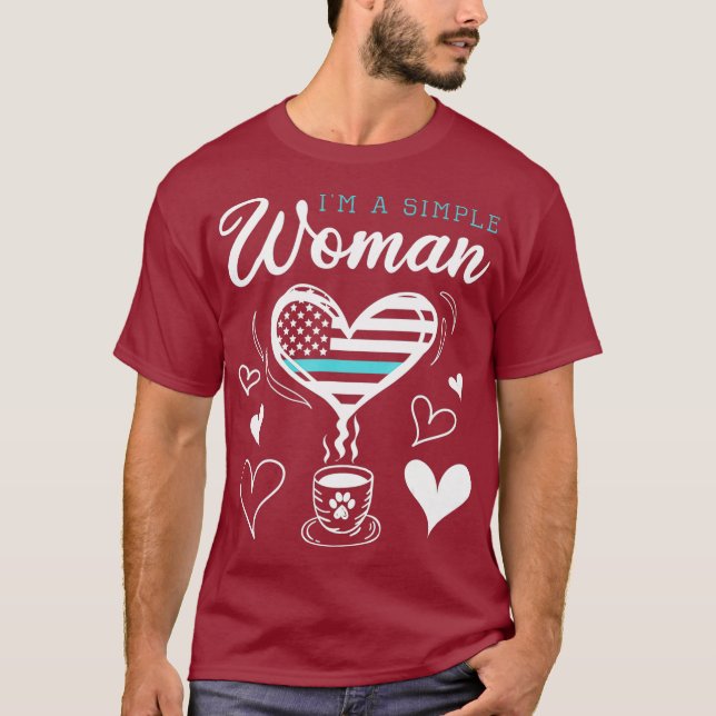 Camiseta Bean De Café De Raça Cachorra Im Uma Simples Mulhe (Frente)