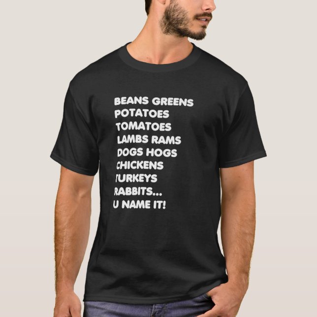 Camiseta Beans Greens Potatoes U Name It Grateful Thanksgiv (Frente)