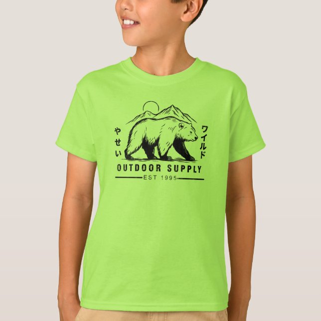 Camiseta Bear adventure outdoor supply (Frente)
