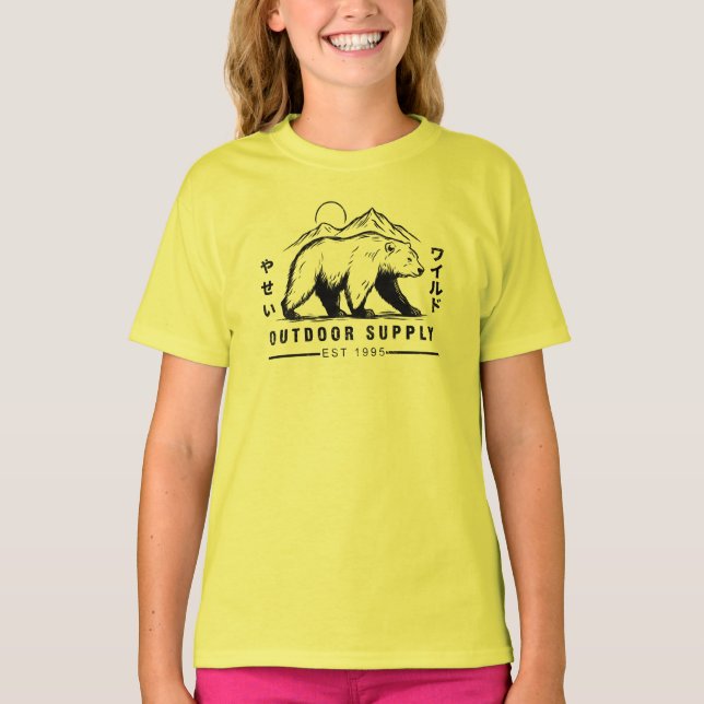 Camiseta Bear adventure outdoor supply (Frente)