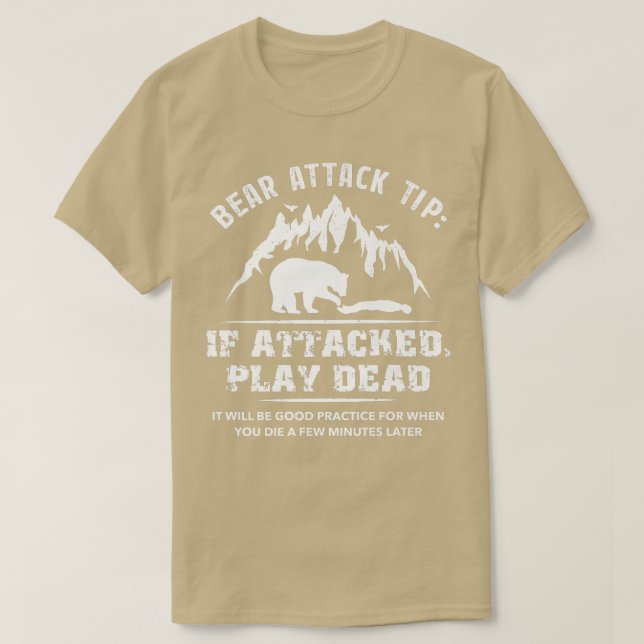 Camiseta Bear Attack Tip Camping Hiking Outdoor Travel Funn (Frente do Design)
