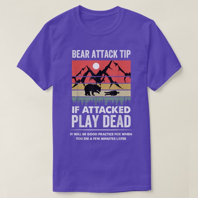 Camiseta Bear Attack Tip Camping Hiking Outdoor Travel Funn (Frente do Design)