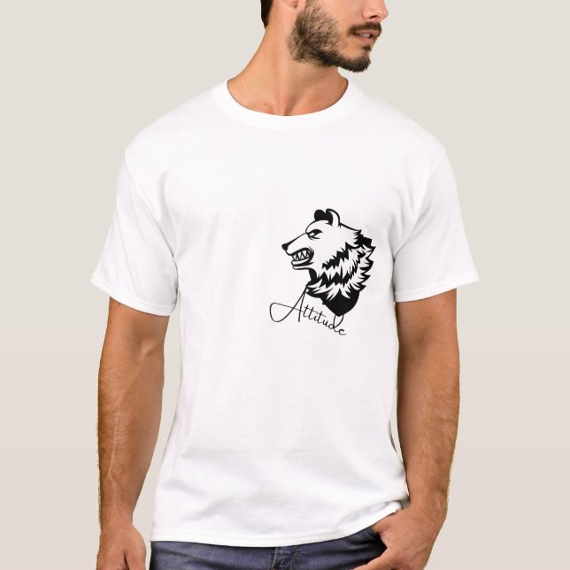Camiseta Bear Attitude T-Shirt | Fierce Animal Graphic Tee  (Frente)