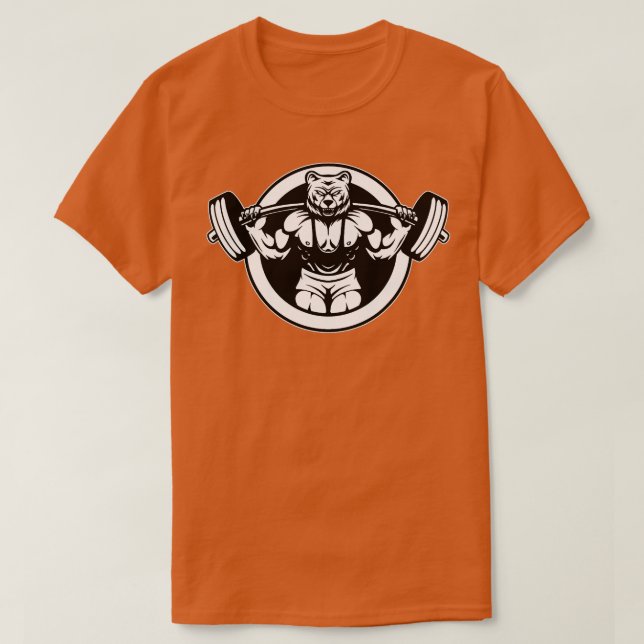 Camiseta Bear Barbell Design Para Criadores De Porte (Frente do Design)