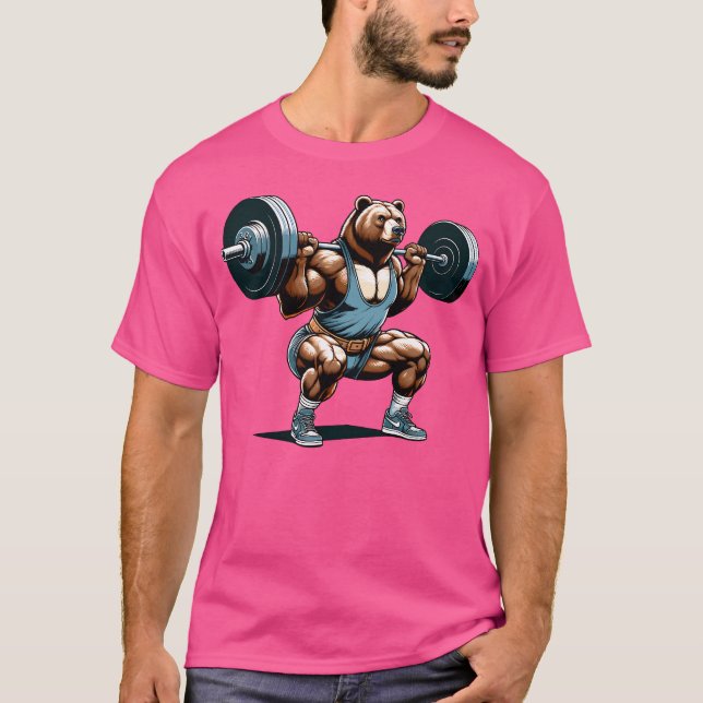Camiseta Bear Barbell Para Criadores De Porte (Frente)