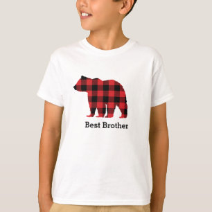 Camiseta Bear Buffalo Verificar Padrão Filhotes Silhuette