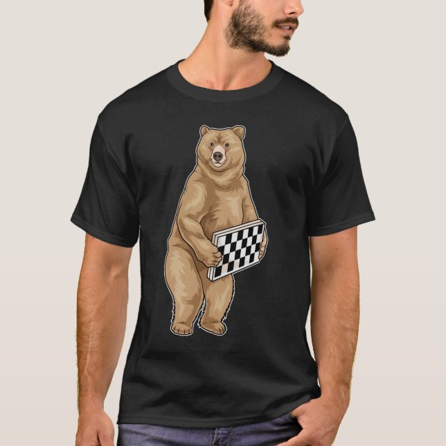 Camiseta Bear Chessboard Chess (Frente)