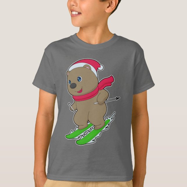 Camiseta Bear Christmas Ski (Frente)